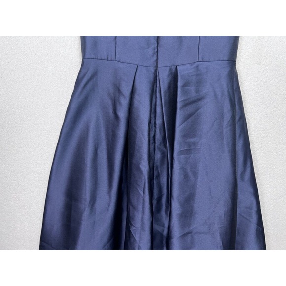Alfred Sung Midnight Navy Sateen Twill High Low Cocktail Dress Gown New Size 10 - Picture 14 of 14
